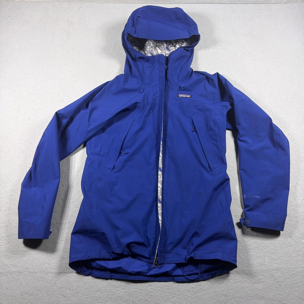 Patagonia Ski Jacket Women Small Blue GORE-TEX Hooded RECCO Waterproof Snow